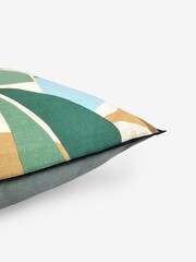 Teal Blue Abstract Leaf 40 x 59cm Cushion - Image 2 of 6