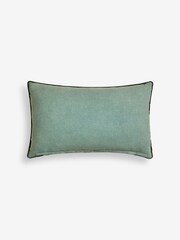 Teal Blue Abstract Leaf 40 x 59cm Cushion - Image 4 of 6