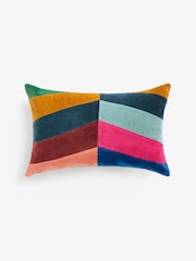 Multi Bright 40 x 59cm Vertical Velvet Stripe Cushion - Image 2 of 6