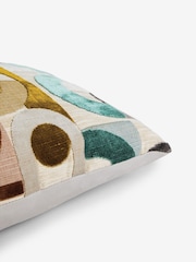 Teal Blue Hurley Cut Velvet Cushion - Image 2 of 6
