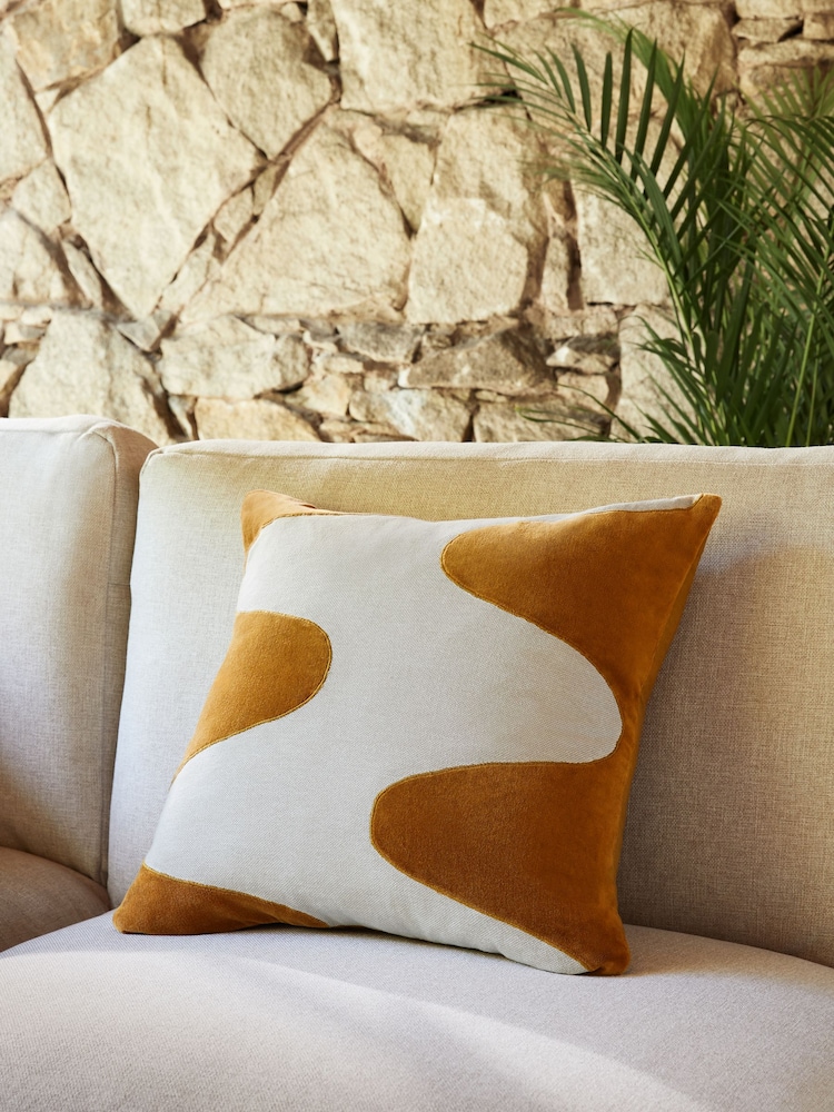 Caramel Brown 50 x 50cm Abstract Velvet Wave - Image 1 of 6