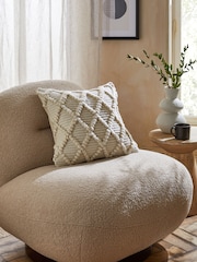 Natural Chevron Bobble 43 x 43cm Cushion - Image 1 of 6