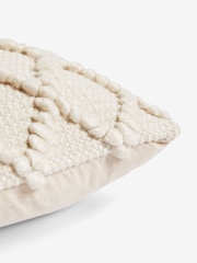 Natural Chevron Bobble 43 x 43cm Cushion - Image 2 of 6