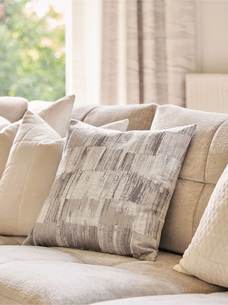 Silver 50 x 50cm Metallic Abstract Cushion - Image 1 of 7