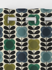 Orla Kiely Blue and Green Spot Flower Stem Made to Measure Curtains - Image 7 of 9