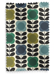 Orla Kiely Blue and Green Spot Flower Stem Made to Measure Curtains - Image 9 of 9