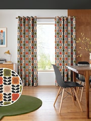 Orla Kiely Tomato and Pink Spot Flower Stem Made to Measure 100% Cotton Curtains - Image 1 of 9