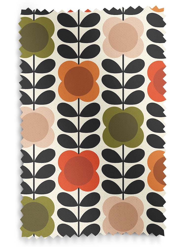 Orla Kiely Tomato and Pink Spot Flower Stem Made to Measure 100% Cotton Curtains - Image 9 of 9