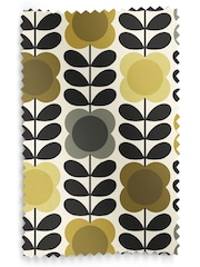 Orla Kiely Yellow and Grey Spot Flower Stem Made to Measure 100% Cotton Curtains - Image 9 of 9