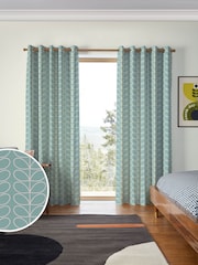 Orla Kiely Aqua Jumbo Linear Stem Made to Measure Curtains - Image 1 of 9