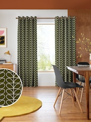 Orla Kiely Kelp Jumbo Linear Stem Made to Measure 100% Cotton Curtains - Image 1 of 8