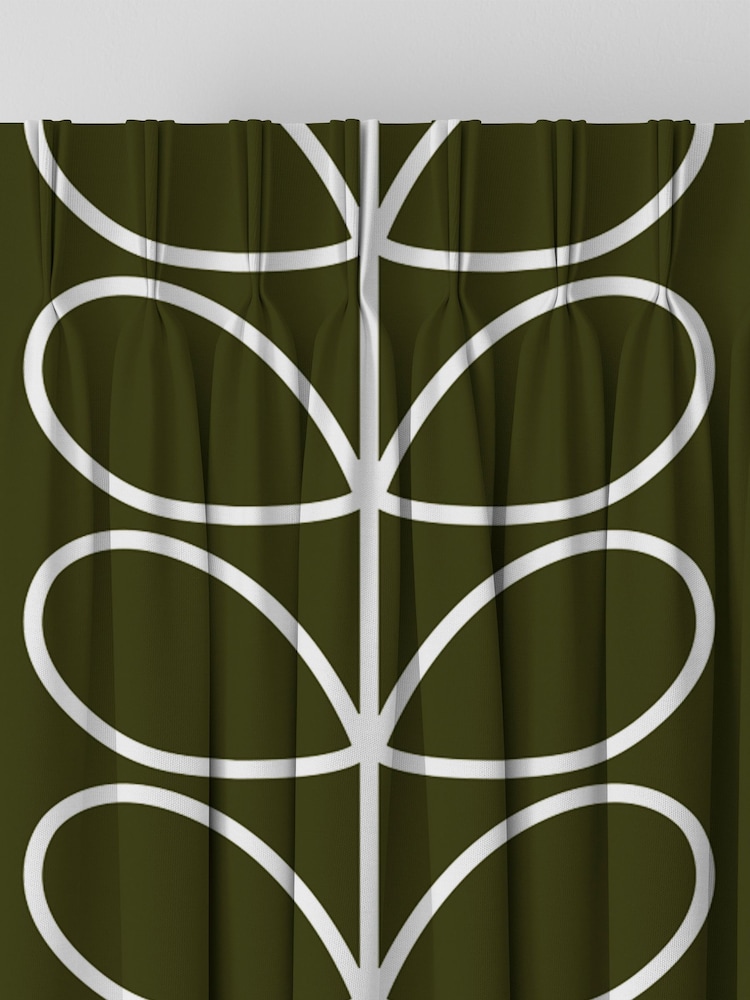 Orla Kiely Kelp Jumbo Linear Stem Made to Measure 100% Cotton Curtains - Image 2 of 8