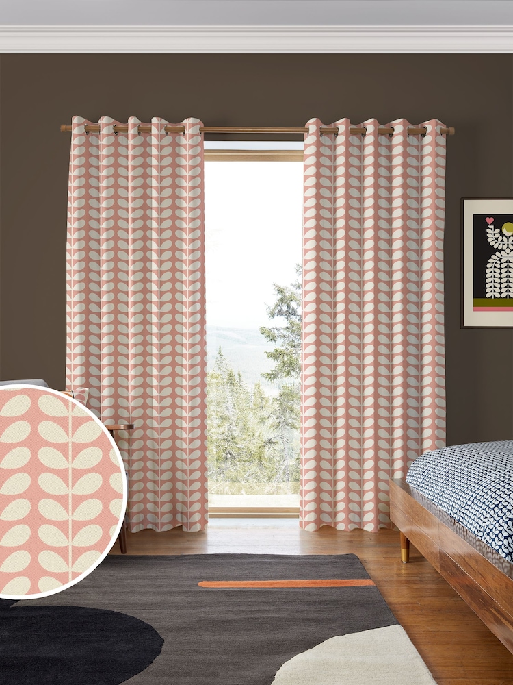 Orla Kiely Pink Solid Stem Made to Measure Curtains - Image 1 of 9