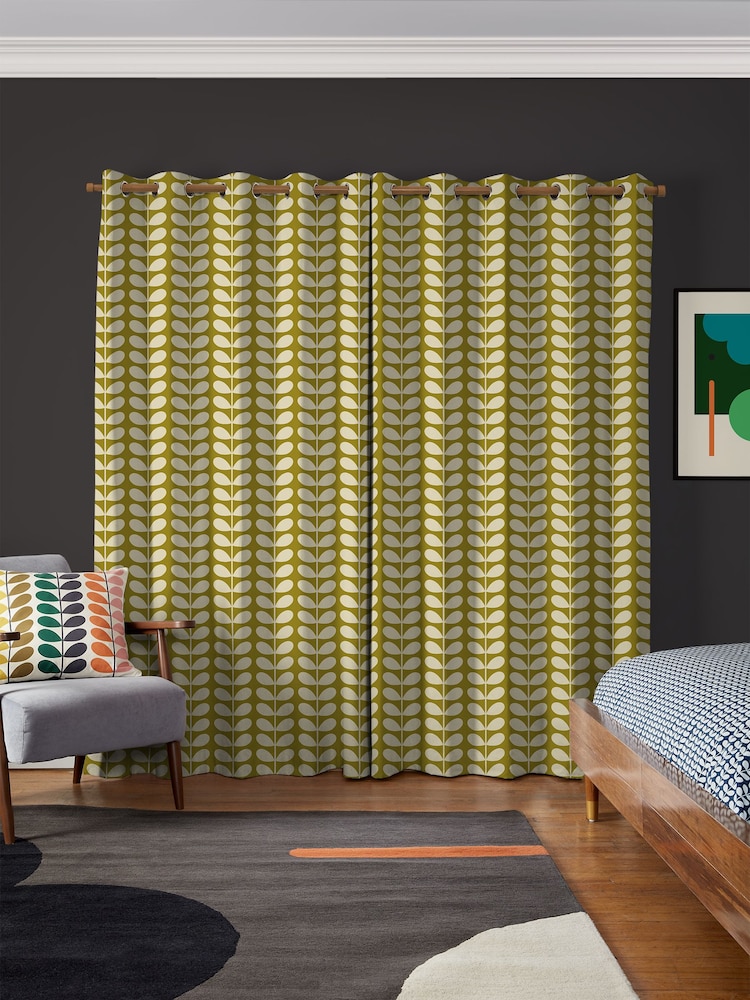 Orla Kiely Seagrass Solid Stem Made to Measure 100% Cotton Curtains - Image 2 of 9