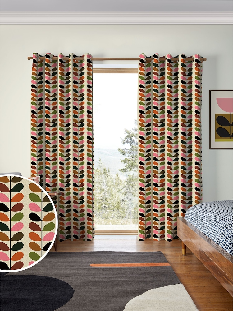 Orla Kiely Pink/Red Multi Stem Made to Measure Curtains - Image 1 of 9