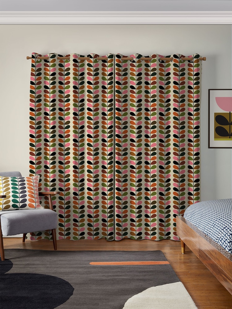 Orla Kiely Pink/Red Multi Stem Made to Measure Curtains - Image 2 of 9