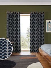 Orla Kiely Whale Jumbo Linear Stem Made to Measure 100% Cotton Curtains - Image 1 of 9