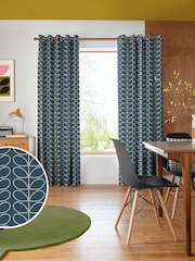 Orla Kiely Marine Jumbo Linear Stem Made to Measure 100% Cotton Curtains - Image 1 of 9