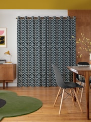 Orla Kiely Marine Jumbo Linear Stem Made to Measure 100% Cotton Curtains - Image 2 of 9
