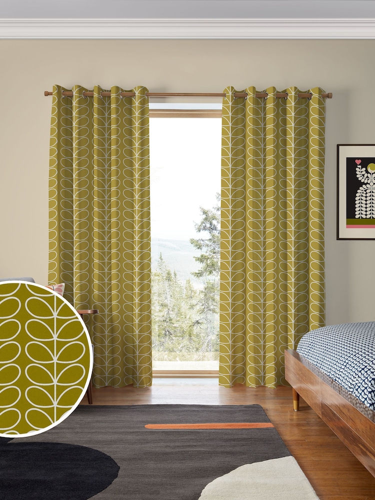Orla Kiely Seagrass Jumbo Linear Stem Made to Measure Curtains - Image 1 of 9