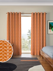 Orla Kiely Persimmon Jumbo Linear Stem Made to Measure 100% Cotton Curtains - Image 1 of 9