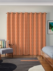 Orla Kiely Persimmon Jumbo Linear Stem Made to Measure 100% Cotton Curtains - Image 2 of 9