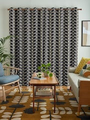 Orla Kiely Liqourice Jumbo Linear Stem Made to Measure 100% Cotton Curtains - Image 2 of 9