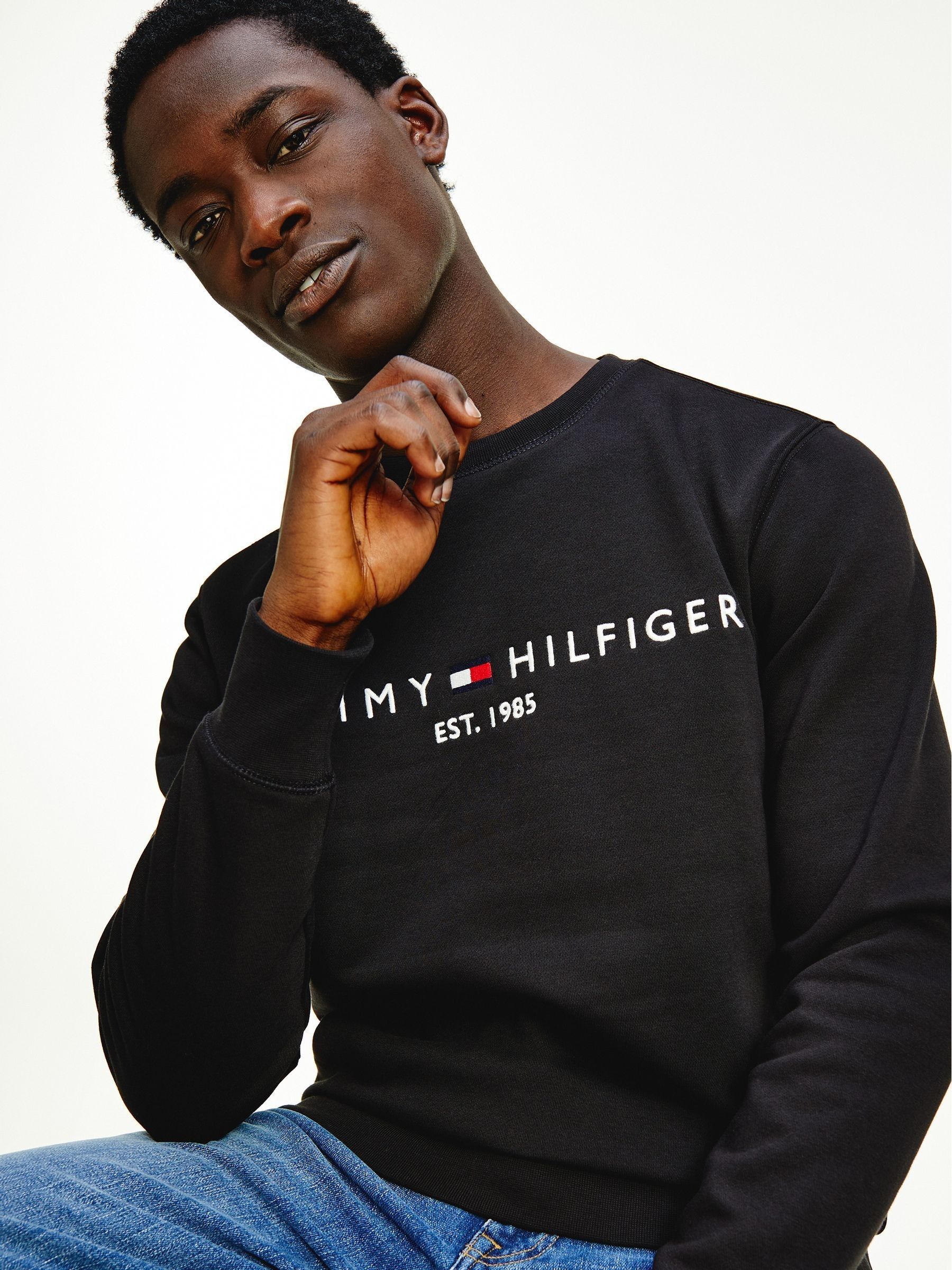 Buy Tommy Hilfiger Black Logo Sweatshirt from Next Luxembourg
