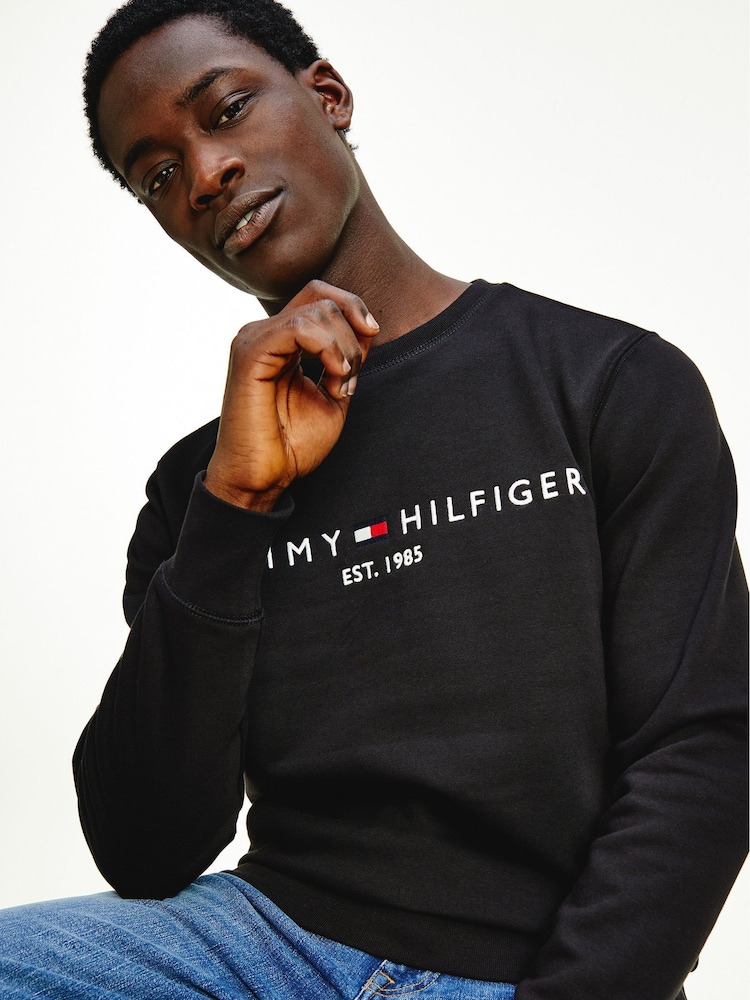Tommy Hilfiger Black Logo Sweatshirt - Image 1 of 7