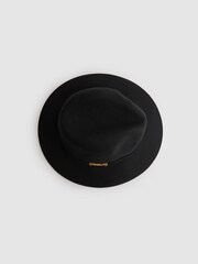 Reiss Black Holly Wool Fedora Hat - Image 3 of 4