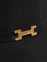 Reiss Black Holly Wool Fedora Hat - Image 4 of 4