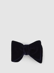 Reiss Navy Hike Velvet Bow Tie - Image 1 of 5
