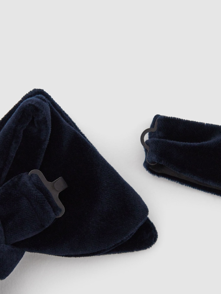 Reiss Navy Hike Velvet Bow Tie - Image 3 of 5