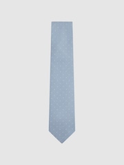 Corbata de seda con estampado de lunares Liam de Reiss - Imagen 1 de 5