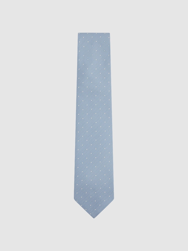 Corbata de seda con estampado de lunares Liam de Reiss - Imagen 1 de 5