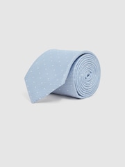 Corbata de seda con estampado de lunares Liam de Reiss - Imagen 3 de 5