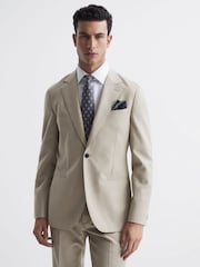 Reiss Stone Fine Modern Fit Single Breasted Wool Blazer - Image 1 of 6