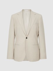 Reiss Stone Fine Modern Fit Single Breasted Wool Blazer - Image 2 of 6