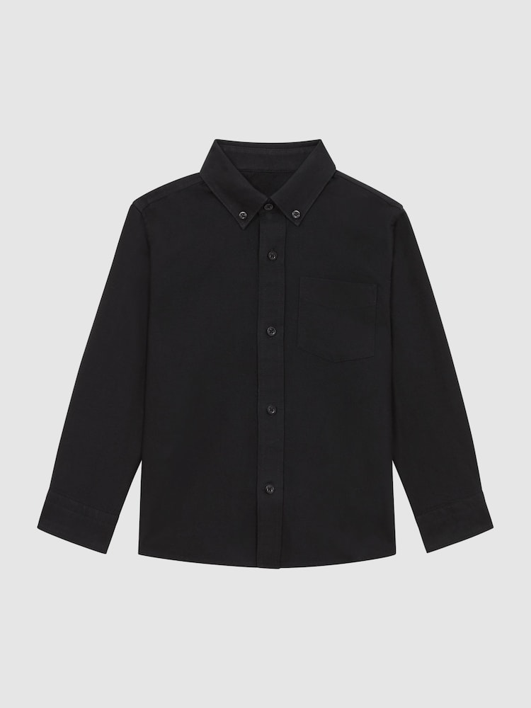 Reiss Black Greenwich 3-9 yrs Button Down Oxford Shirt - Image 2 of 6