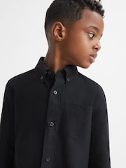 Reiss Black Greenwich 3-9 yrs Button Down Oxford Shirt - Image 4 of 6