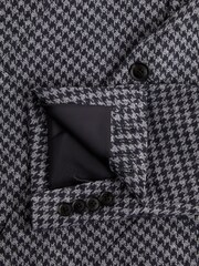 Reiss Navy Lite Slim Fit Wool Blend Dogtooth Blazer - Image 5 of 6