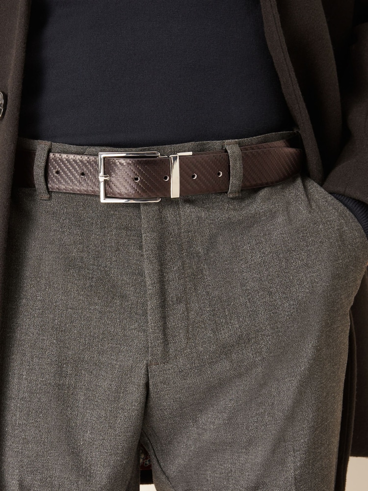 Black/Brown Carbon Print Reversible Belt - Image 1 of 4