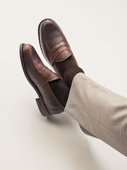 Brown Sanders for Next Leather Penny Loafers - Image 2 of 2
