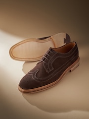 Brown Suede Sanders for Next Longwing Brogue Shoes - Image 4 of 7