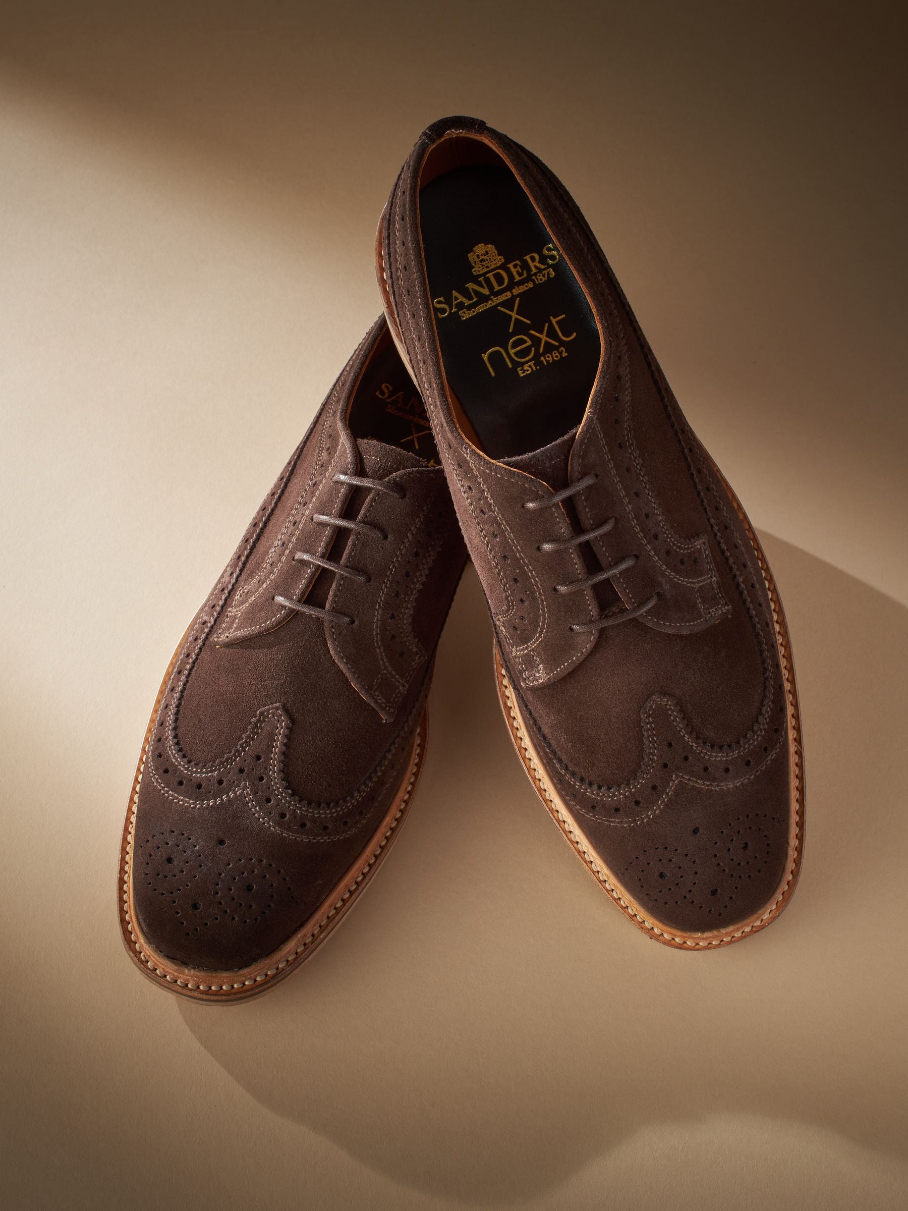 Buy Brown Suede Sanders for Next Longwing Brogue Shoes from Next USA