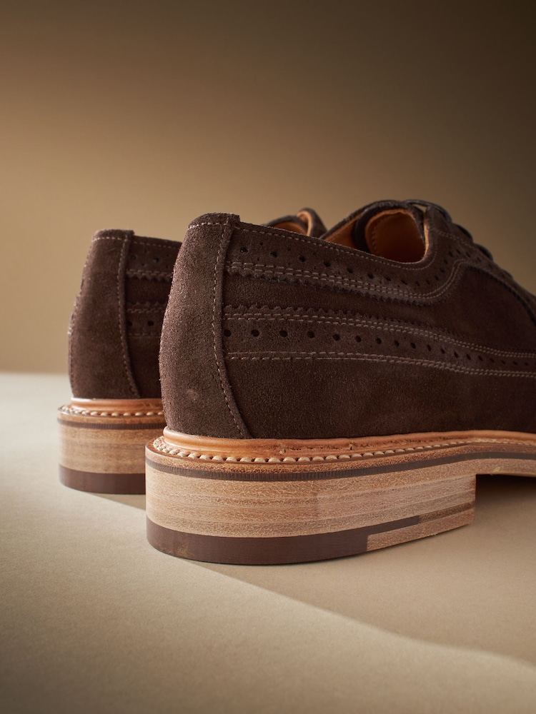 Brown Suede Sanders for Next Longwing Brogue Shoes - Image 7 of 7