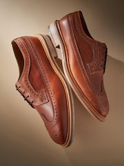 Tan/Brown Leather Sanders for Next Longwing Brogue Shoes - Image 6 of 9