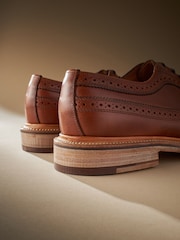 Tan/Brown Leather Sanders for Next Longwing Brogue Shoes - Image 8 of 9