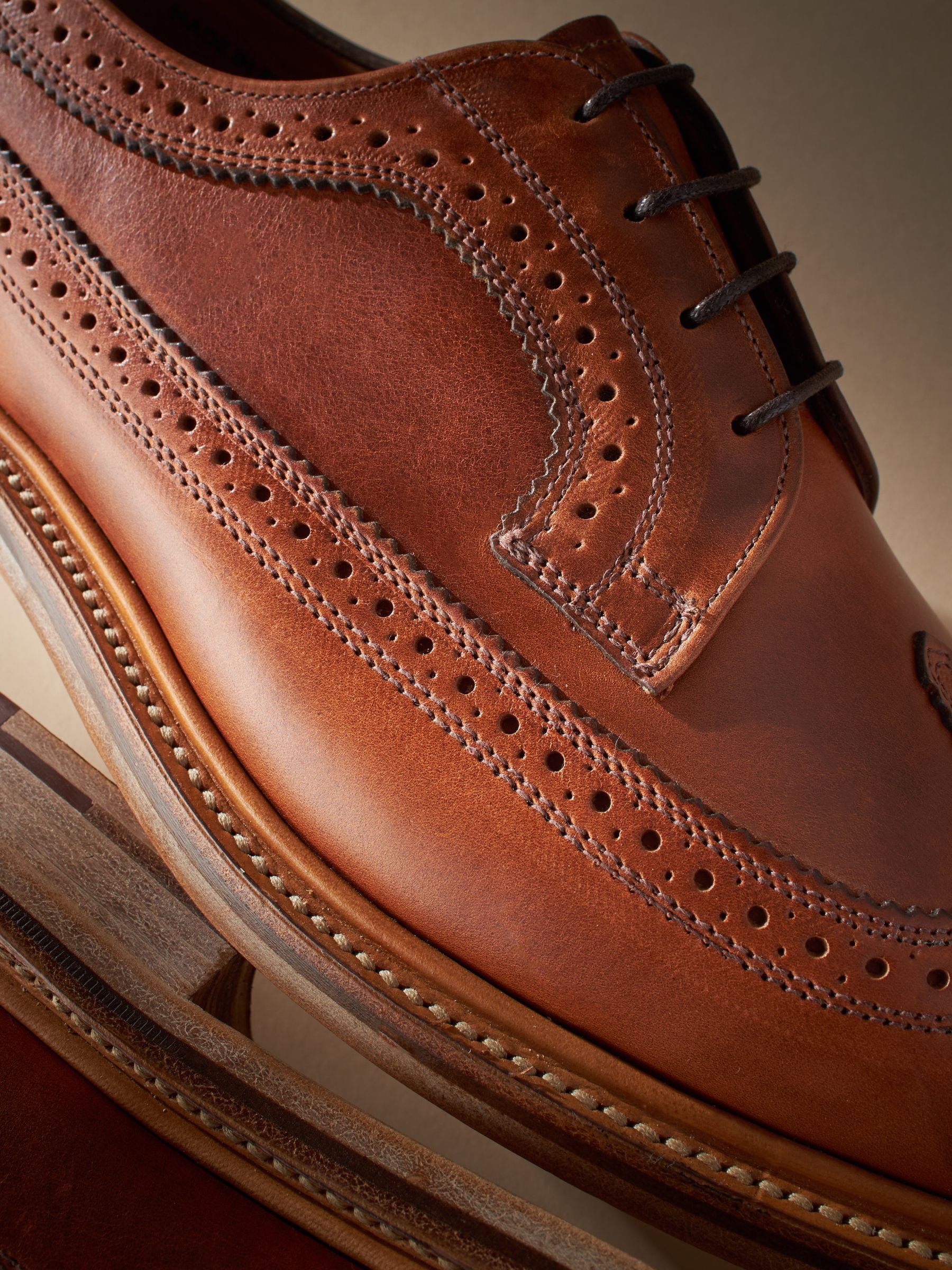 Buy Tan/Brown Leather Sanders for Next Longwing Brogue Shoes Buy Tan/Brown Leather Sanders for Next Longwing Brogue Shoes