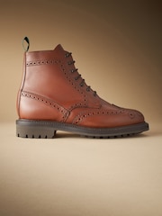 Tan Brown Leather Sanders for Next Cleated Brogue Boots - Image 3 of 7